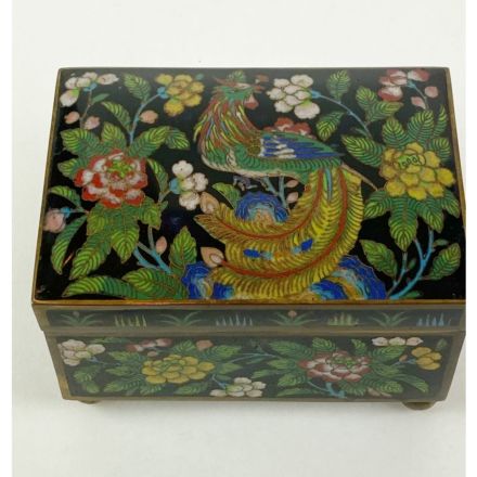 Cloisonné doosje met bloemendecor