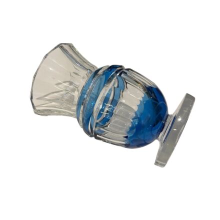 Little Val Saint Lambert vase in blue and clear crystal