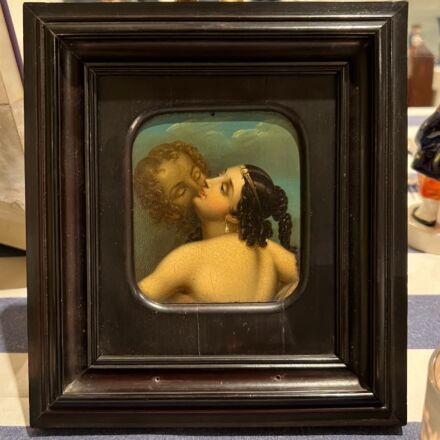 Miniature painting of an odalisque and a man