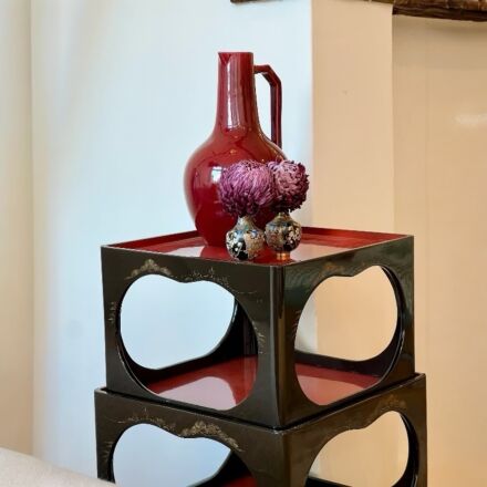 Set of three small Japanese stacking tables